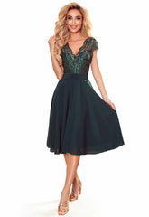 LBD Exclusive Green Linda Party Dress