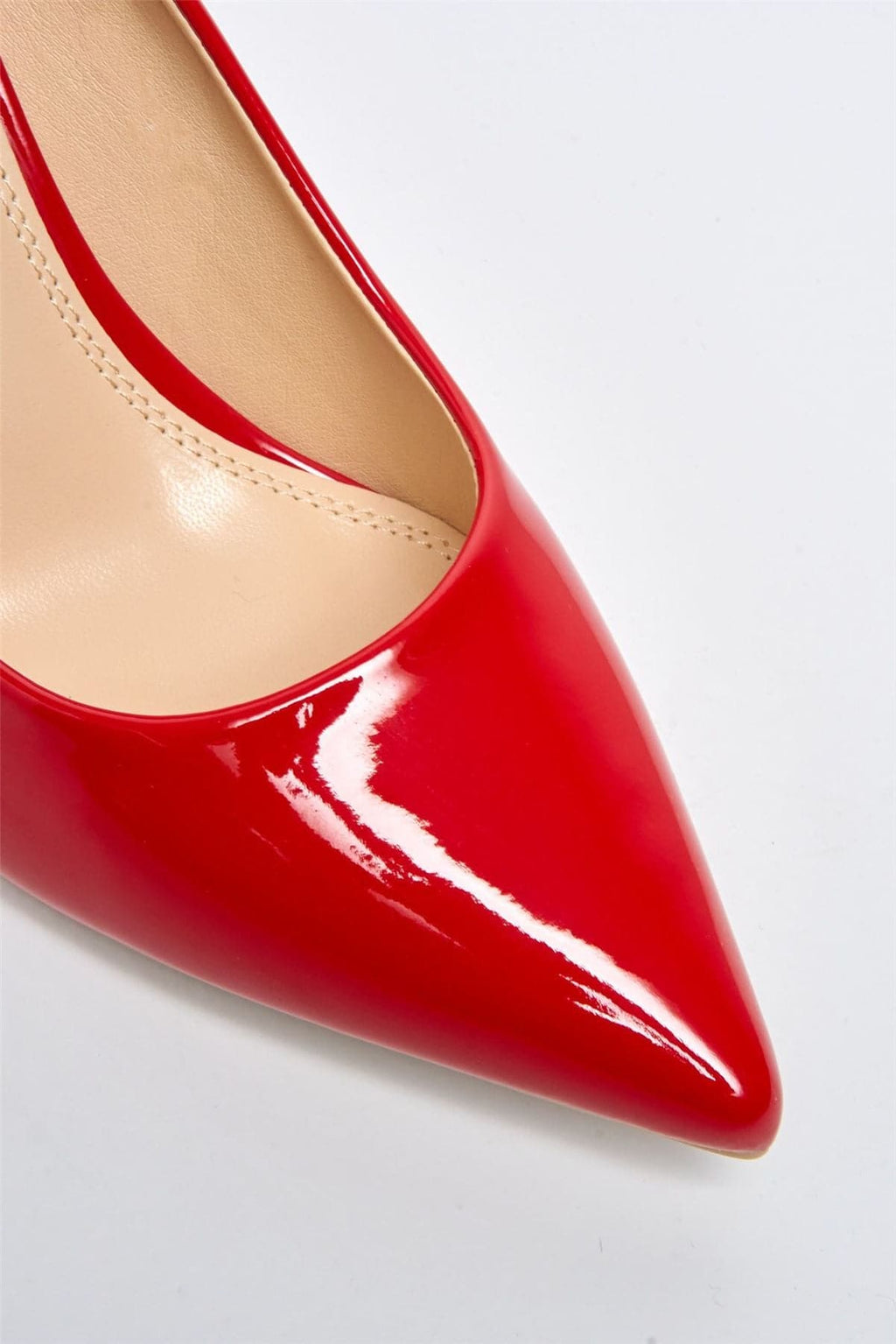 Miss Diva Red Ingrid Pointed Toe Court Heels