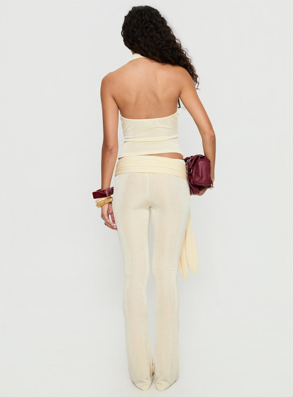 Butterfly Tie Detail Pants Lemontini