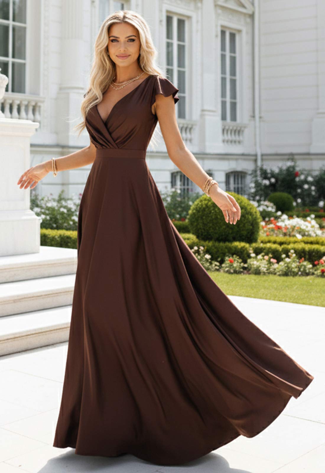 LBD Exclusive Chocolate Crystal Maxi Dress