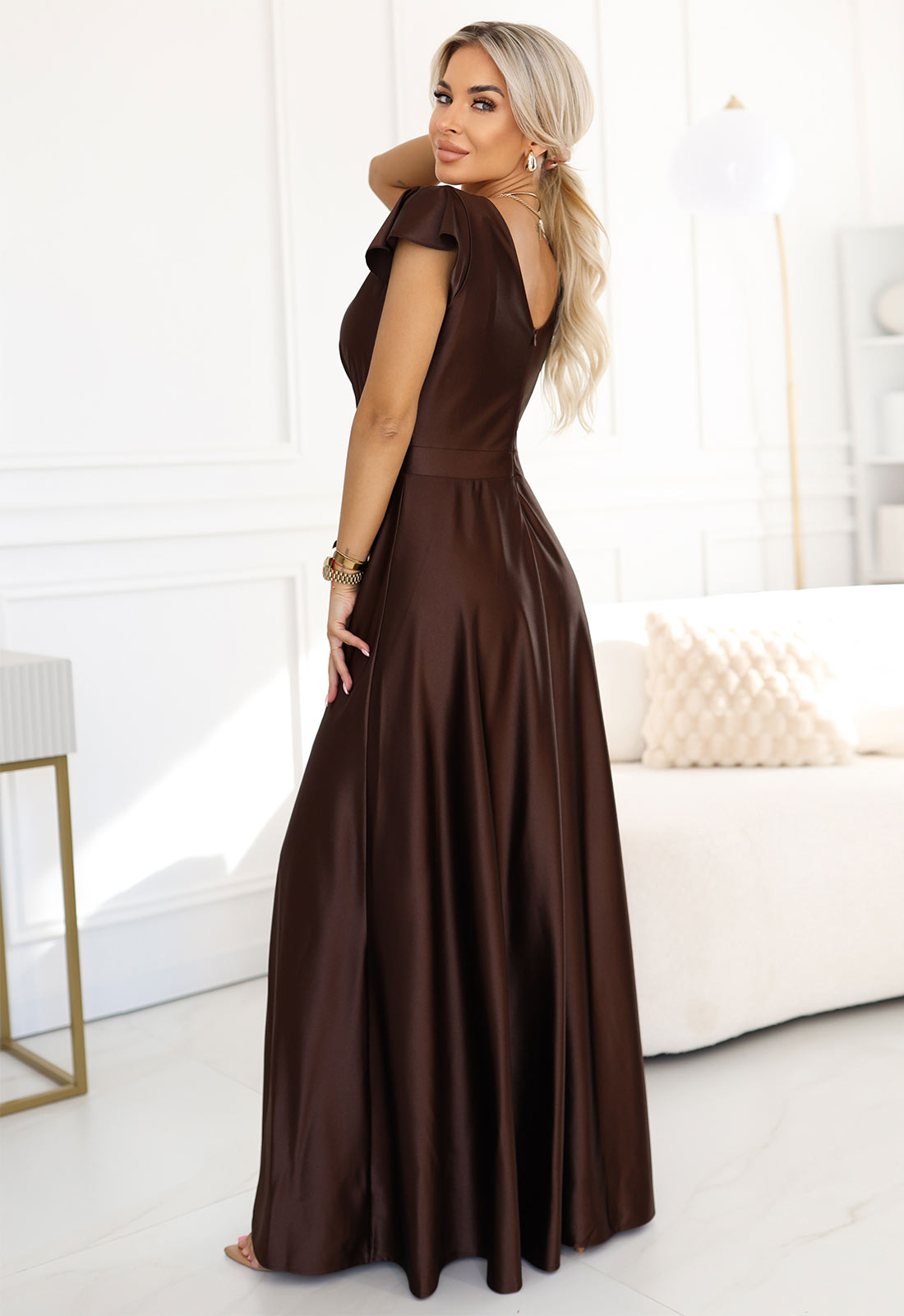 LBD Exclusive Chocolate Crystal Maxi Dress