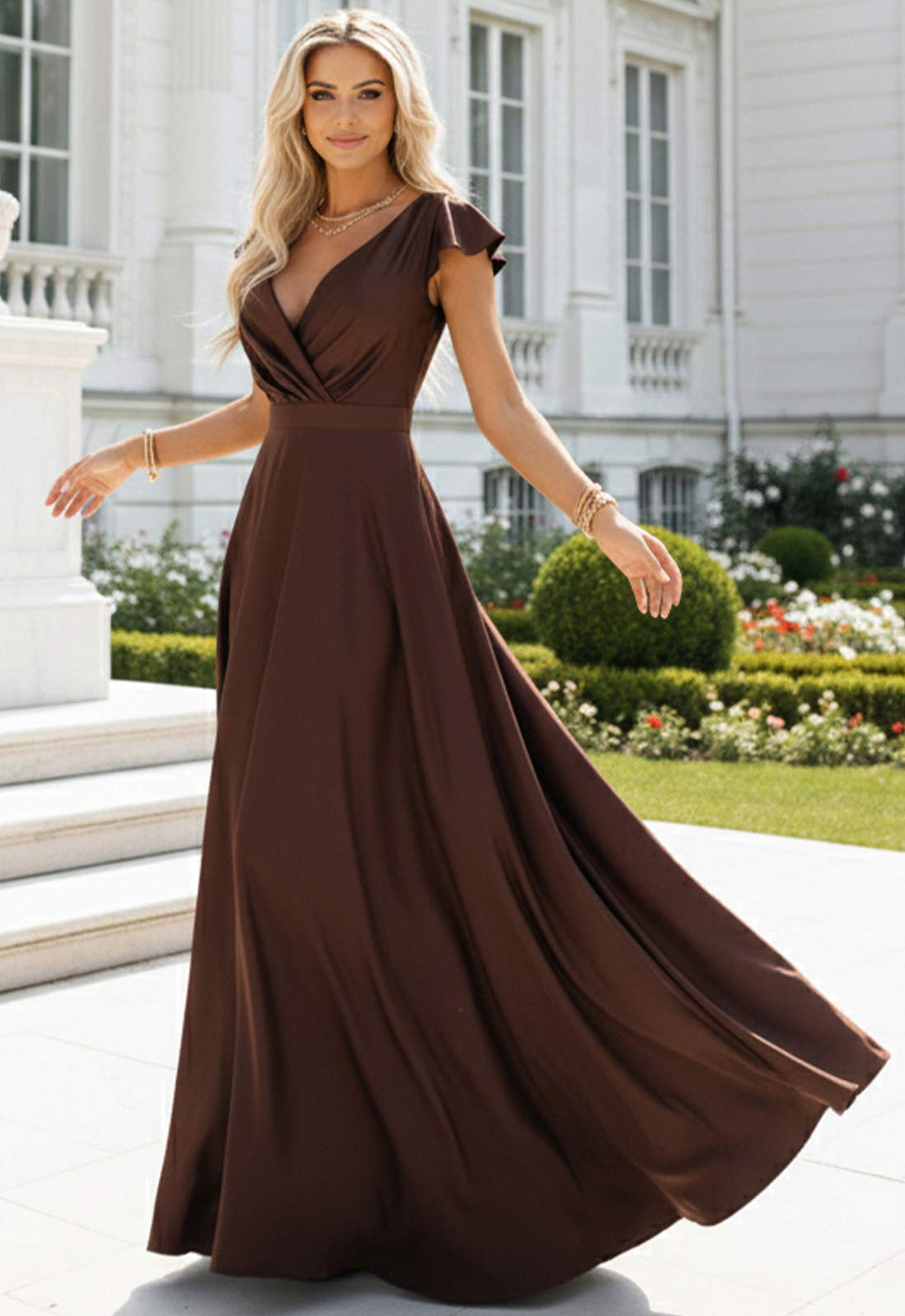 LBD Exclusive Chocolate Crystal Maxi Dress