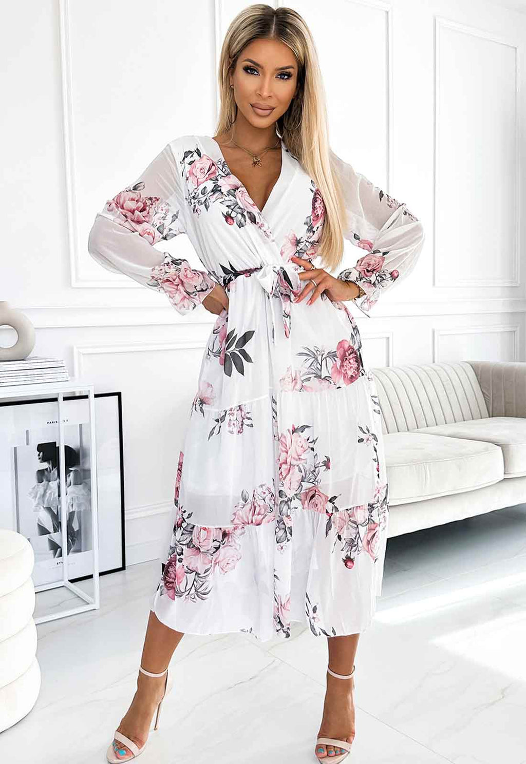 LBD Exclusive White Valentina Floral Dress
