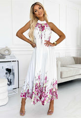 LBD Exclusive White Ester Print Dress