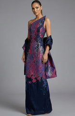 A Line Long Formal Metallic Prom Dress Jovani 46259