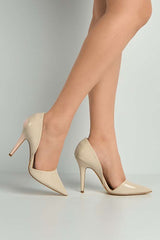 Miss Diva Nude Milaya Cut-out Side Pointed Toe Court Shoes