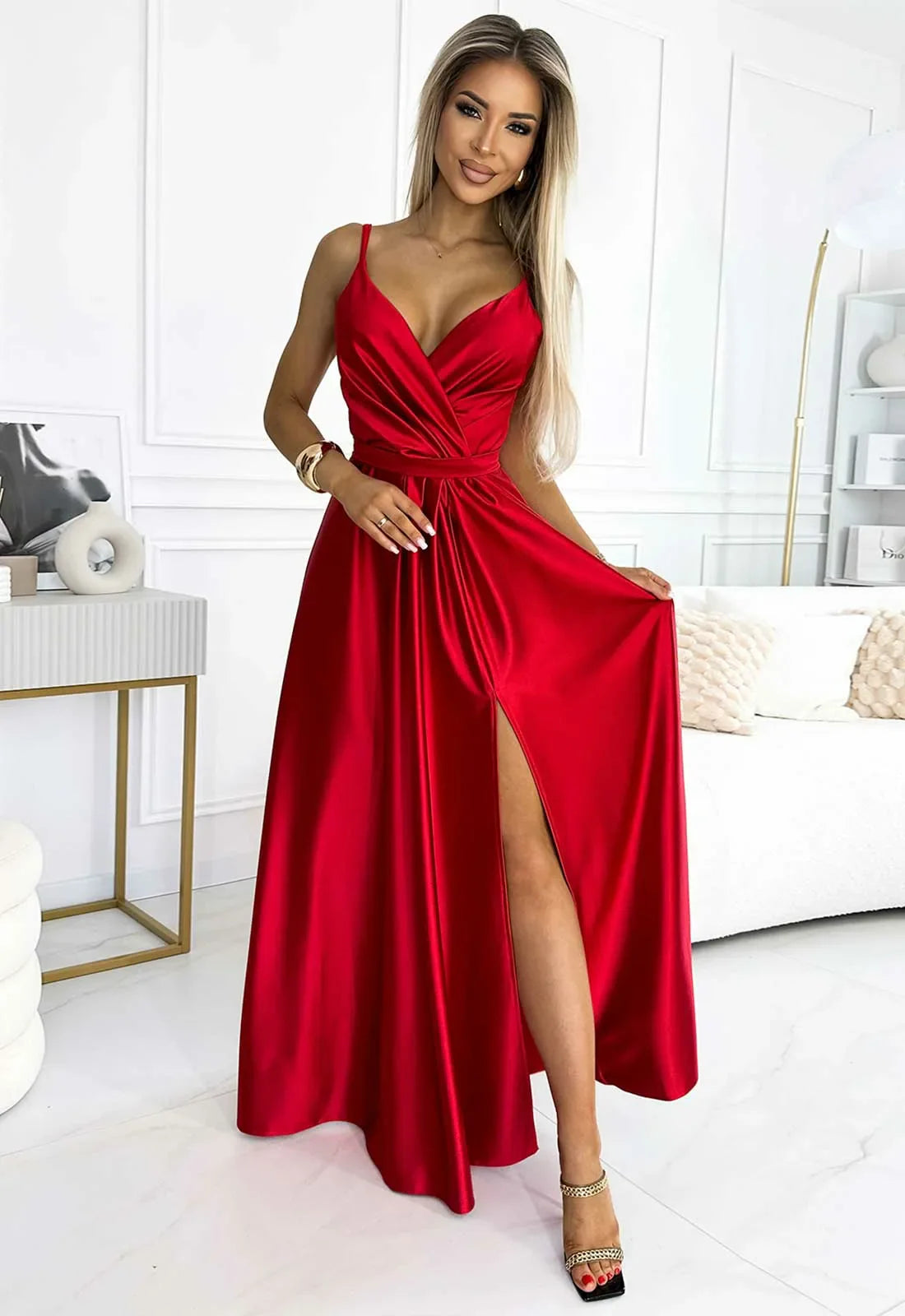LBD Exclusive Red Juliet Satin Gown