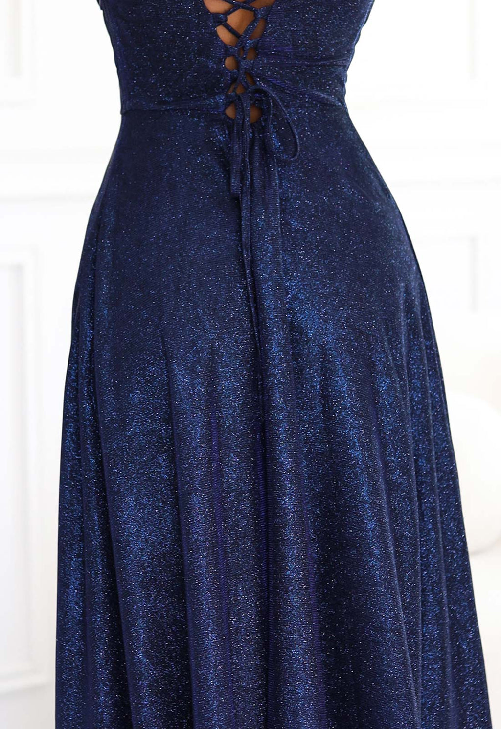 LBD Exclusive Navy Shimmer Artemis Maxi Dress
