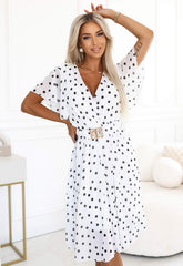 LBD Exclusive White Alice Polka Dot Dress