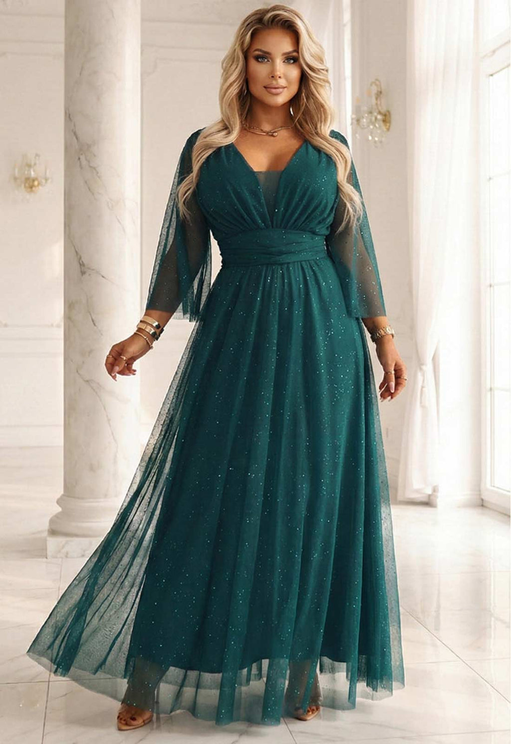 LBD Exclusive Green Caitlin Plus Size Dress