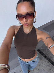 Britley Halter Top Chocolate