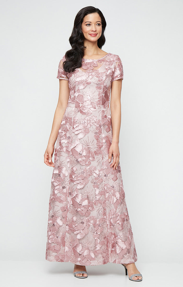 Alex Evenings 81122674 A Line Long Formal Evening Dress