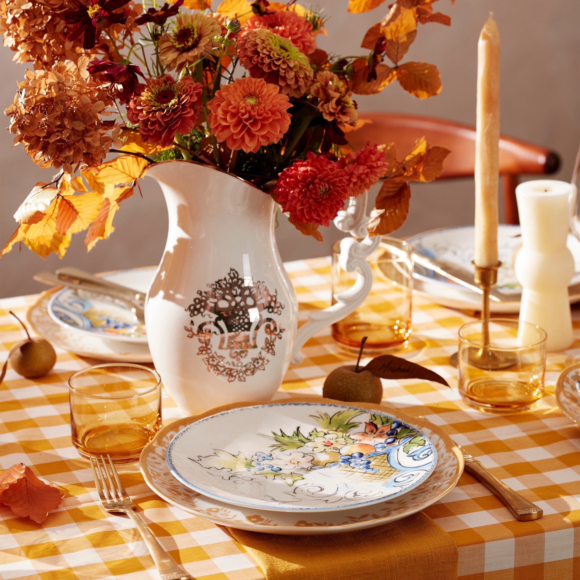Tuscany Classics Stackable Amber Short Glasses, Set of 4