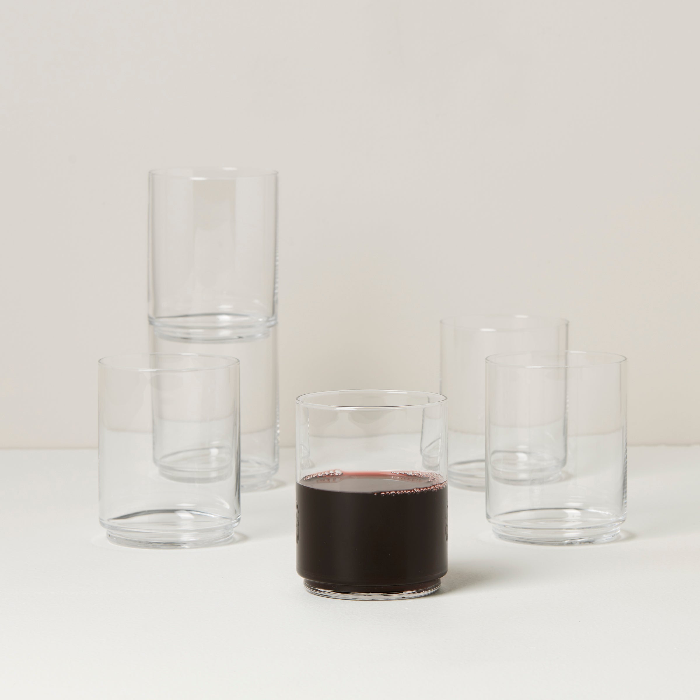Tuscany Classics Stackable Clear Tall Glasses, Set of 6