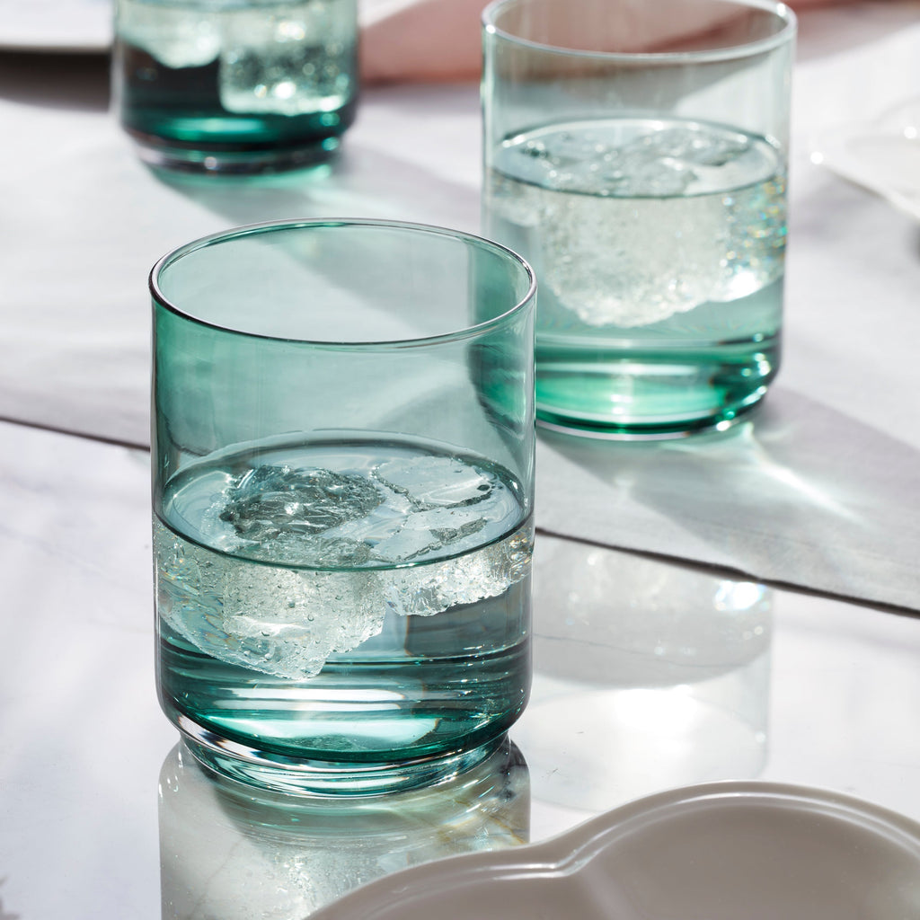 Tuscany Classics Stackable Green Tall Glasses, Set of 4