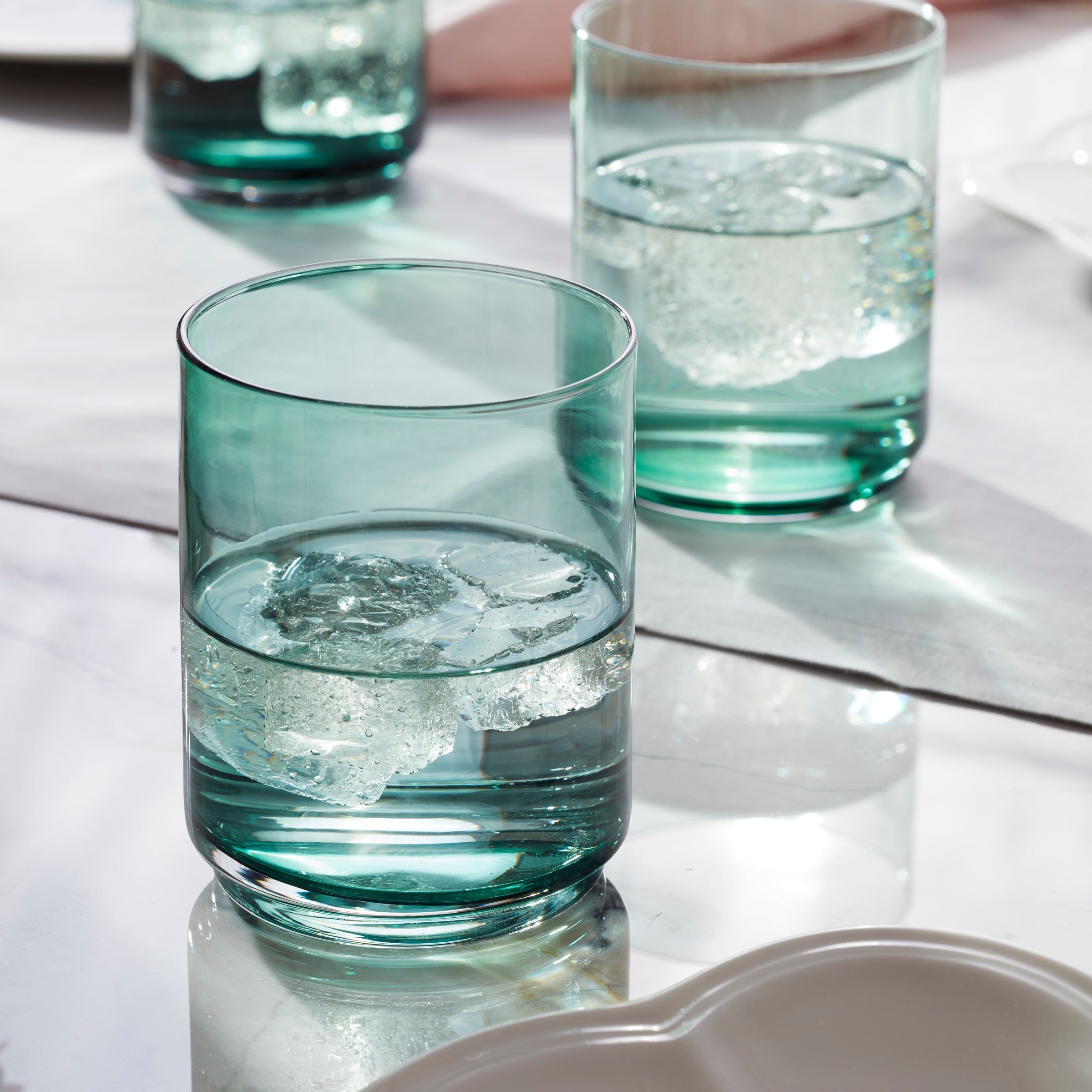 Tuscany Classics Stackable Green Tall Glasses, Set of 4