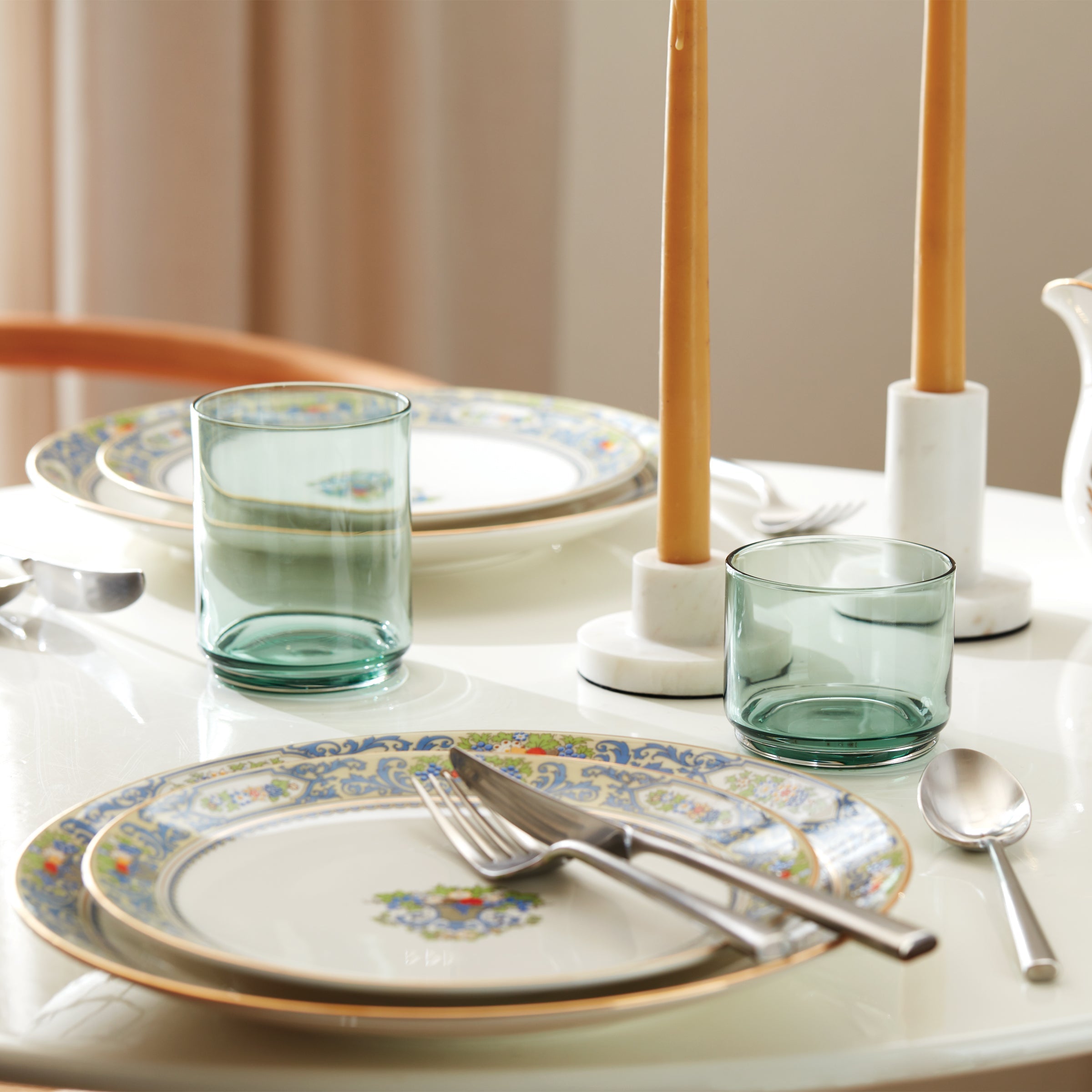 Tuscany Classics Stackable Green Tall Glasses, Set of 4