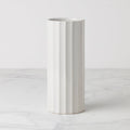 French Perle Scallop White Cylinder Vase