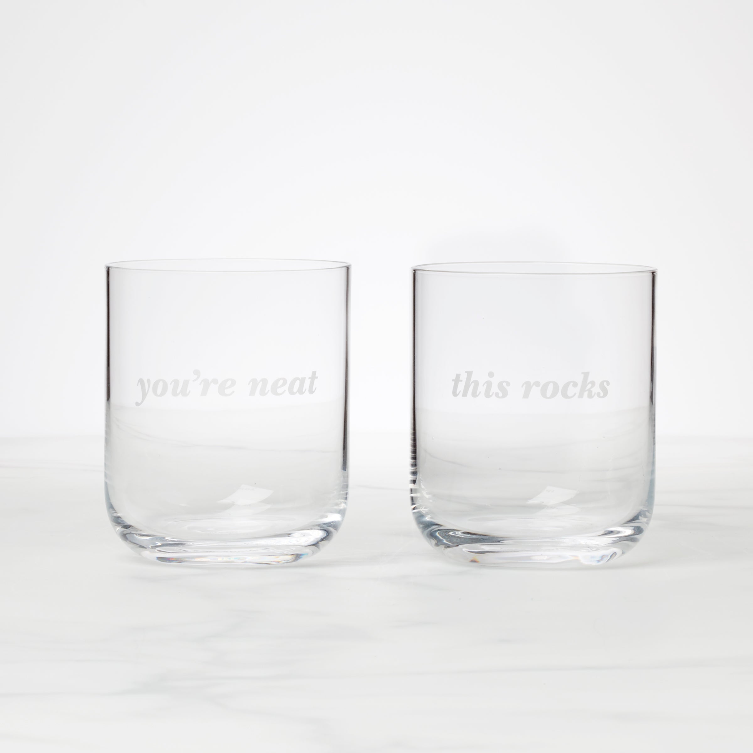 This Rocks & You're Neat Double Old-Fashioned Glasses, Set of 2