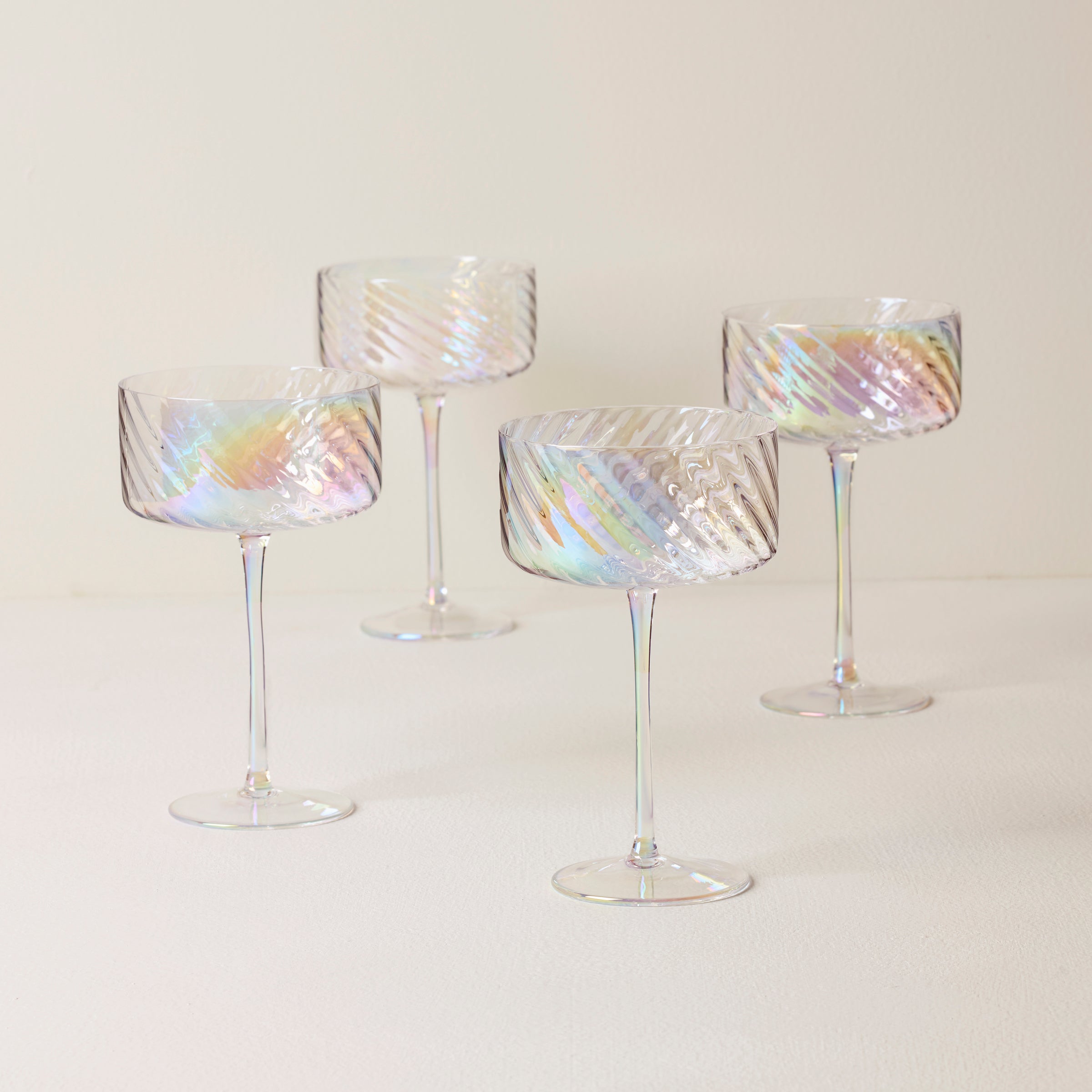 Tuscany Classics Iridescent Coupe Glasses, Set of 4