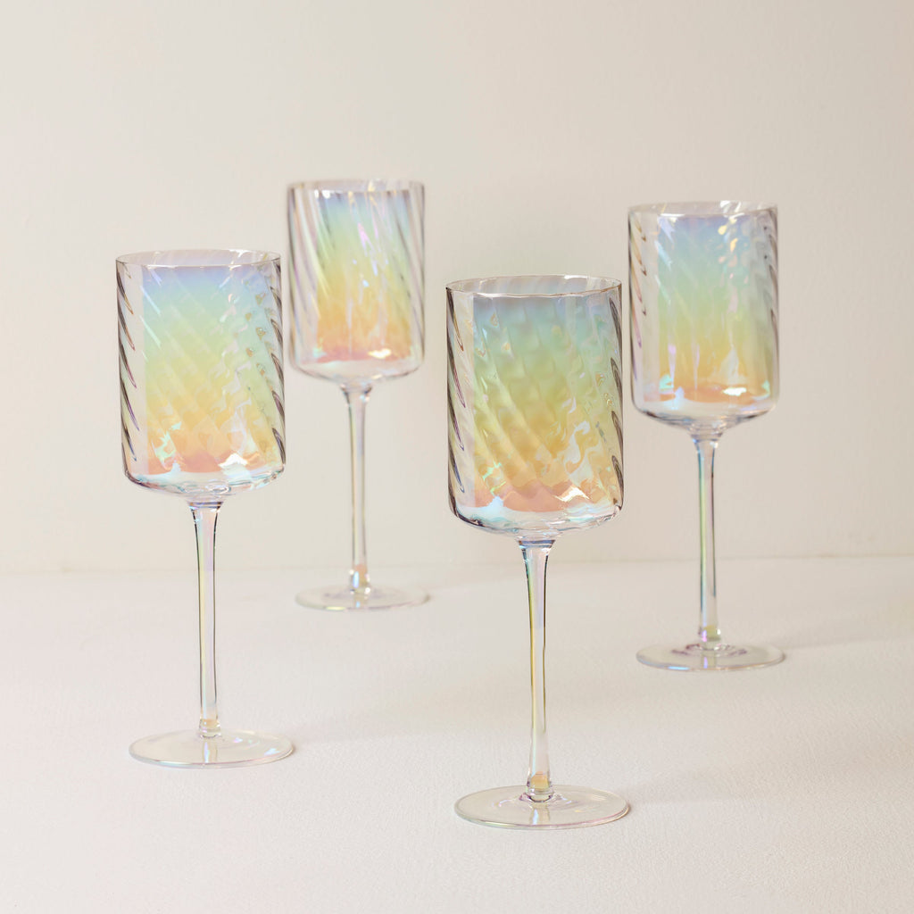 Tuscany Classics Iridescent Red Wine Glasses, Set of 4