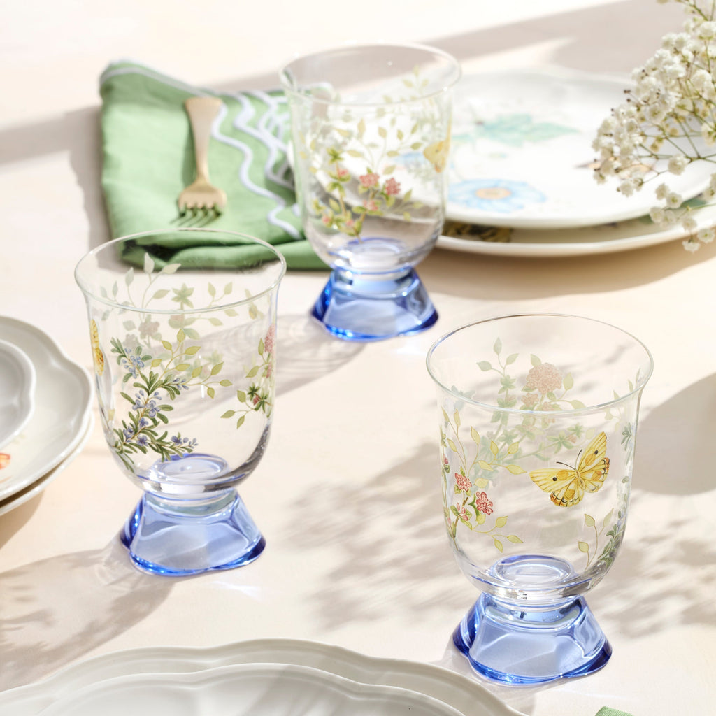 Butterfly Meadow Herbs Short Tumblers, Set of 4