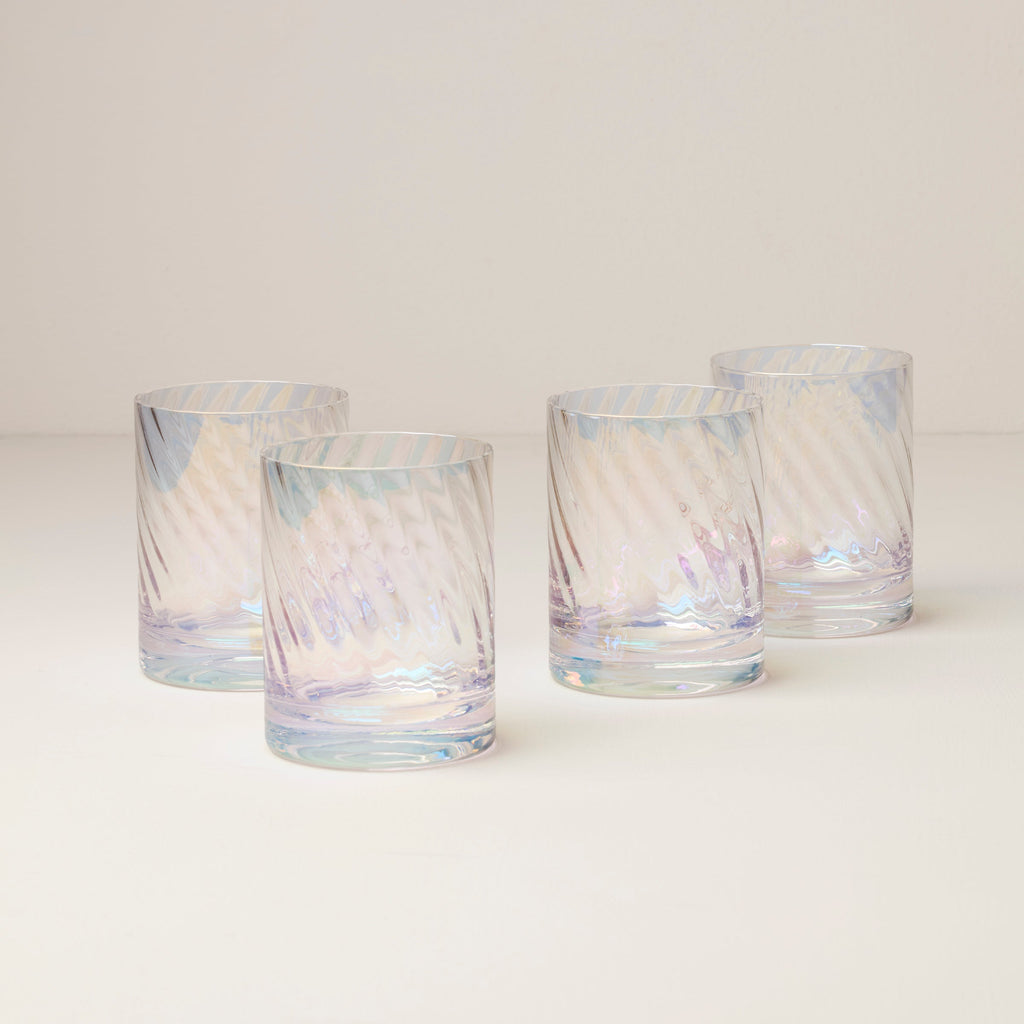 Tuscany Classics Iridescent Double Old-Fashioned Glasses, Set of 4