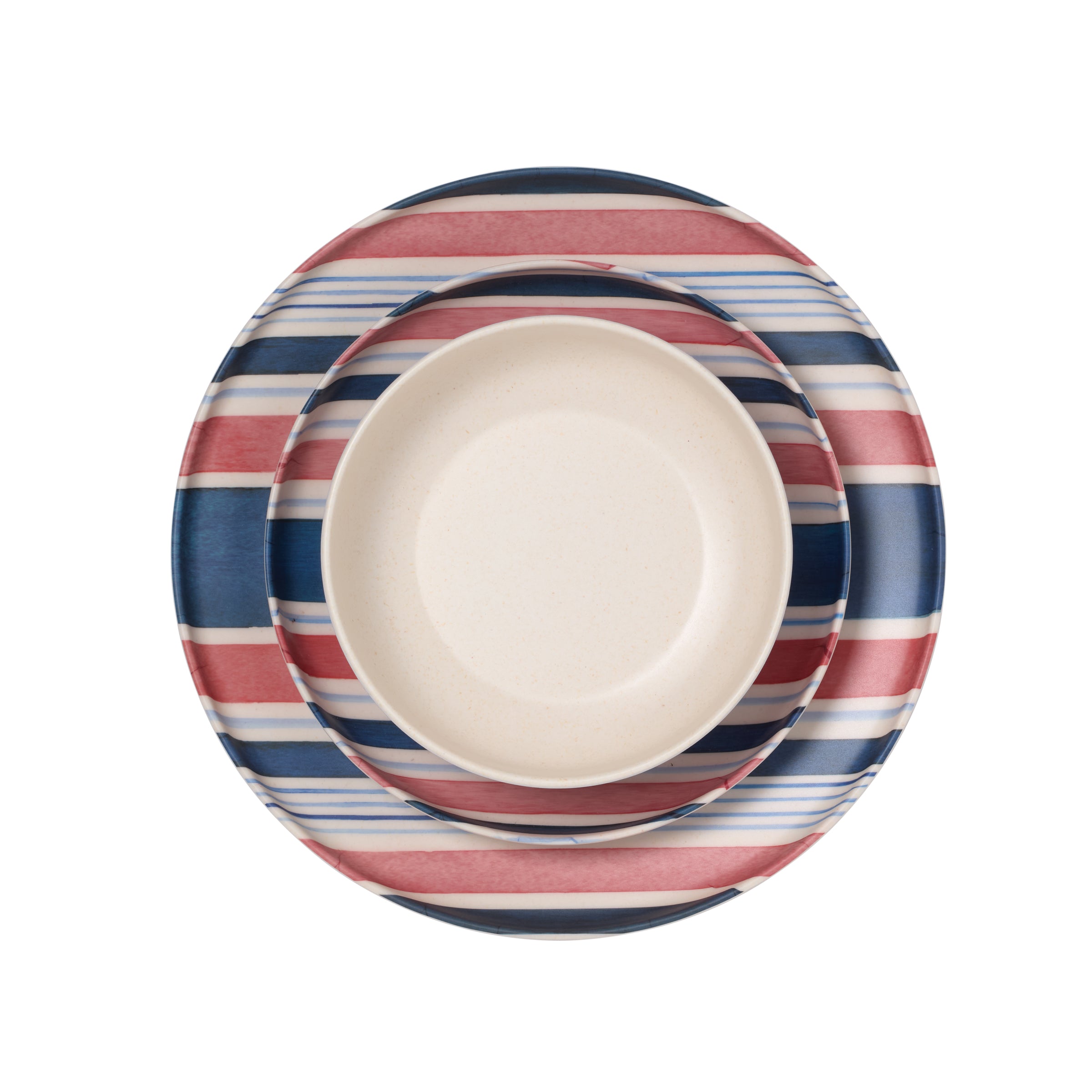24 Seven Melamine Stripe 12-Piece Dinnerware Set