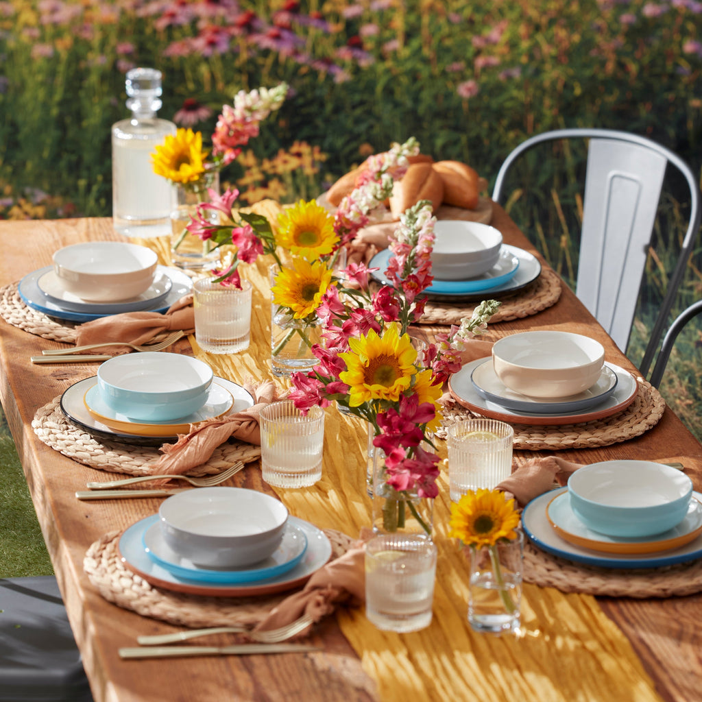 24 Seven Colors Turquoise 12-Piece Dinnerware Set