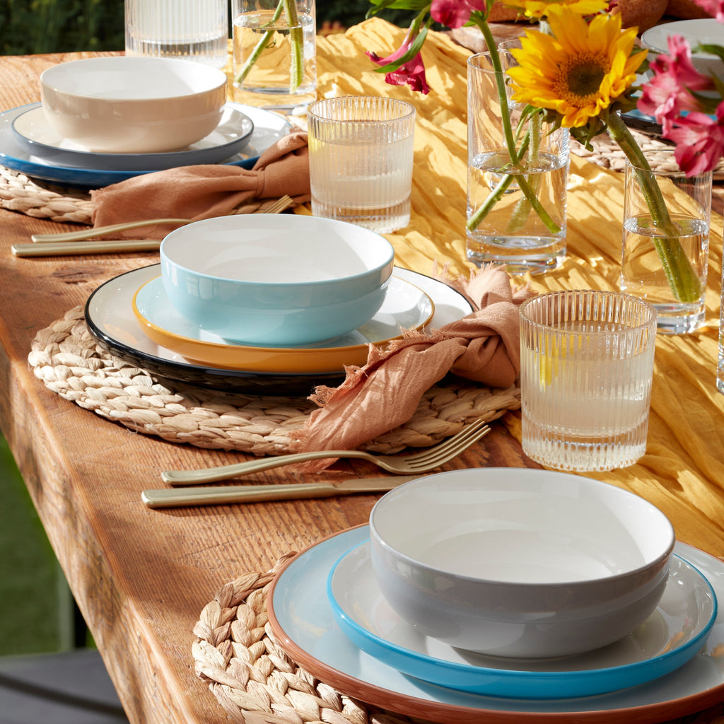 24 Seven Colors Turquoise 12-Piece Dinnerware Set