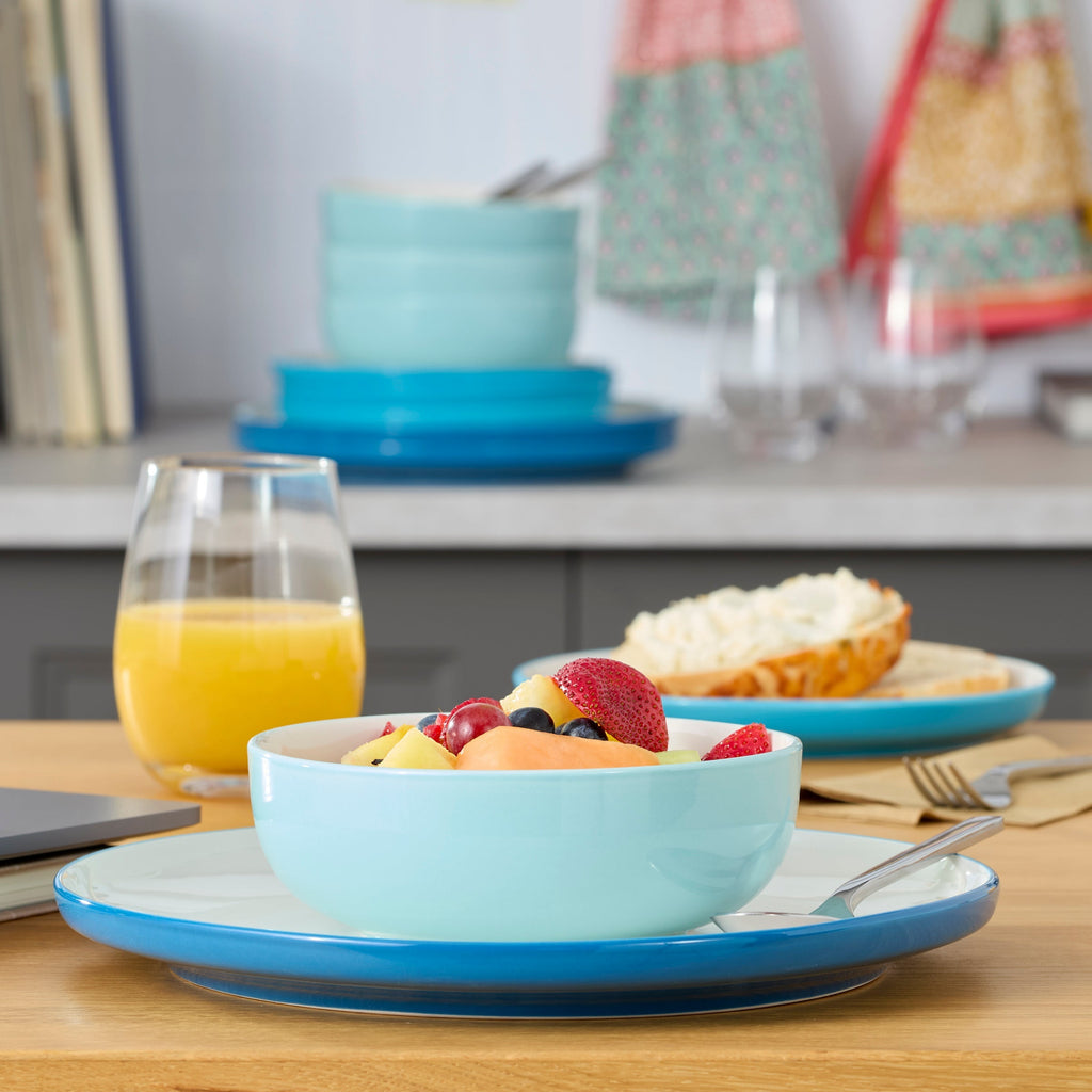 24 Seven Colors Turquoise 12-Piece Dinnerware Set