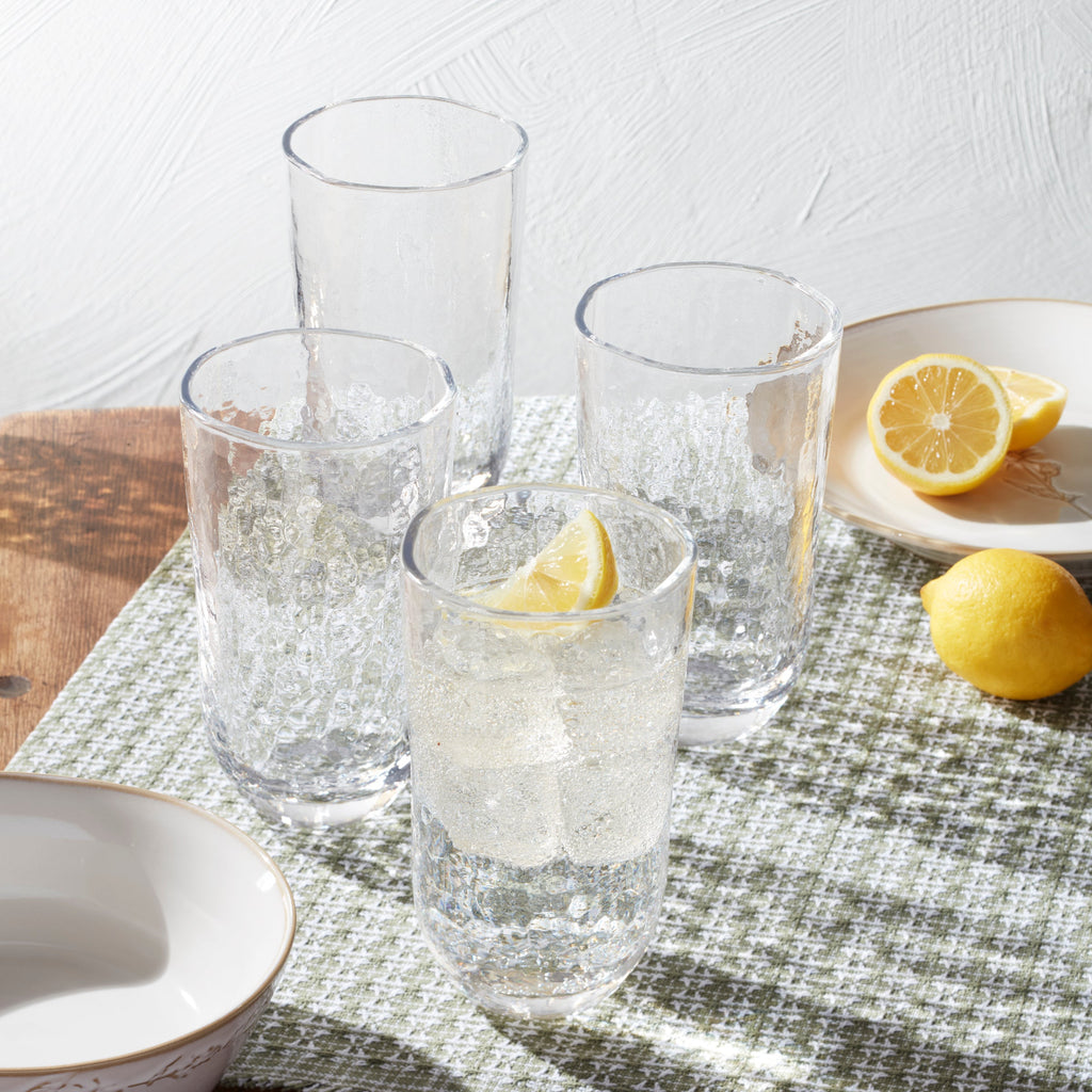 Homespun Clear Tall Tumbler - Set Of 4