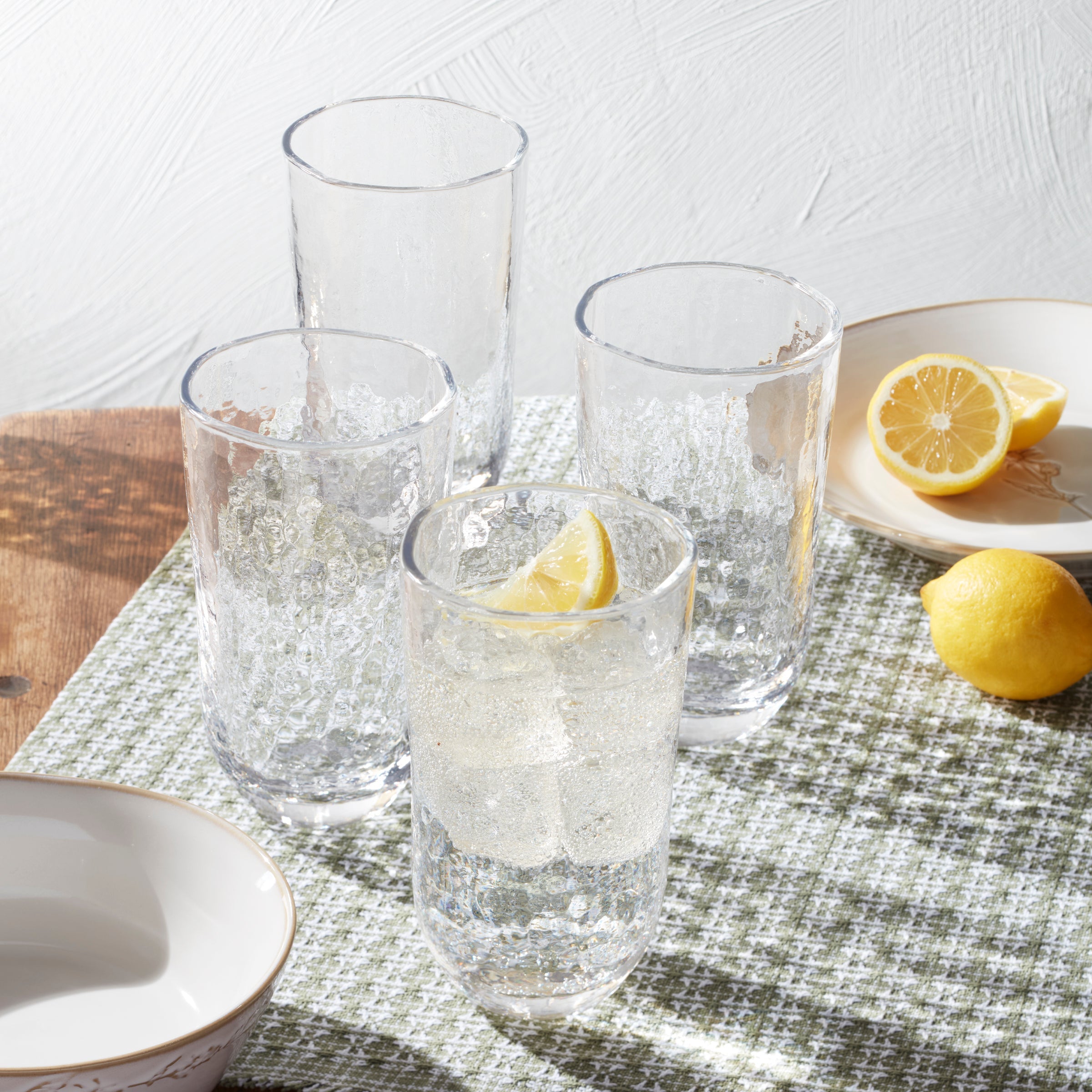 Homespun Clear Tall Tumbler - Set Of 4