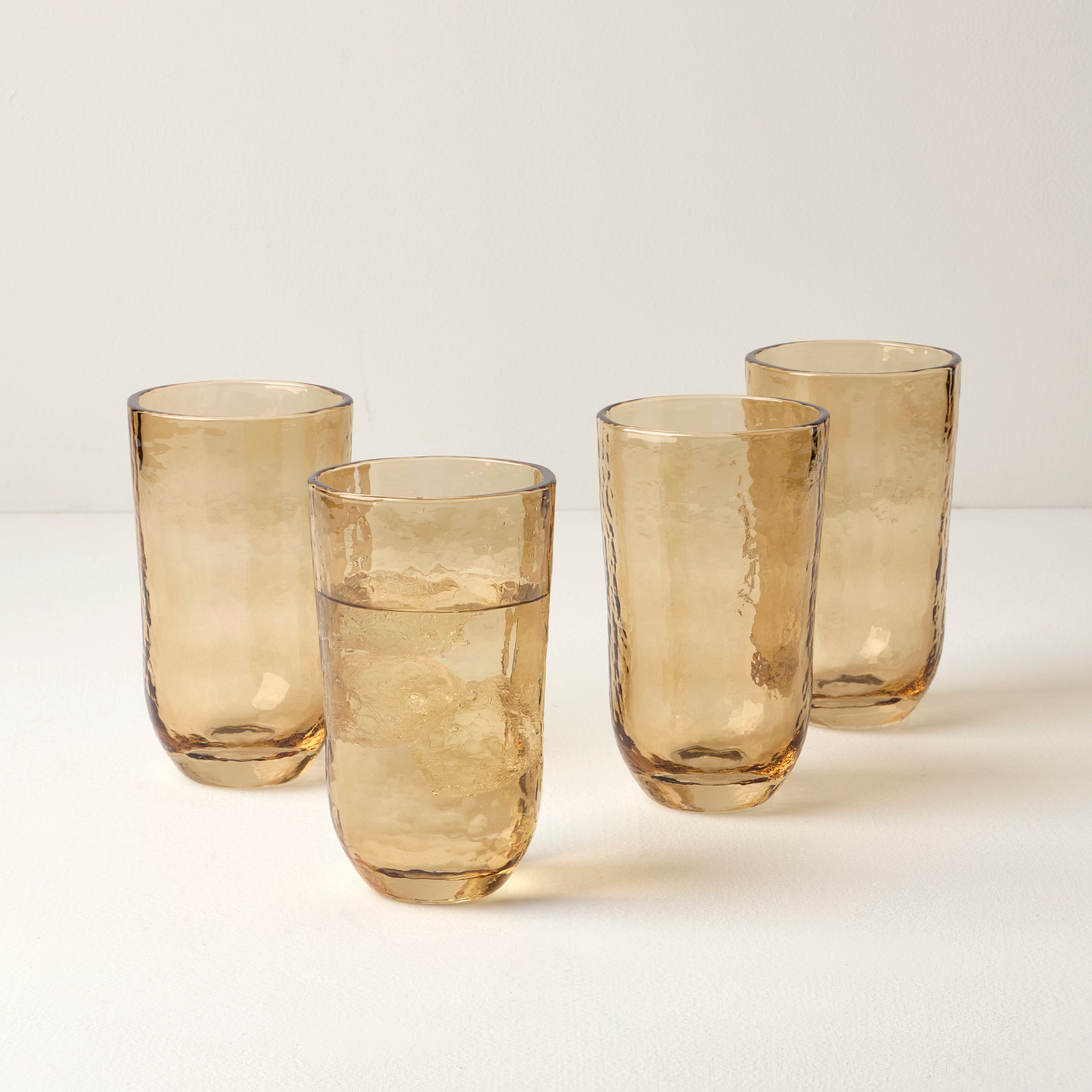 Homespun Amber Tall Tumbler - Set Of 4