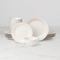 French Perle Groove White 18-Piece Dinnerware Set