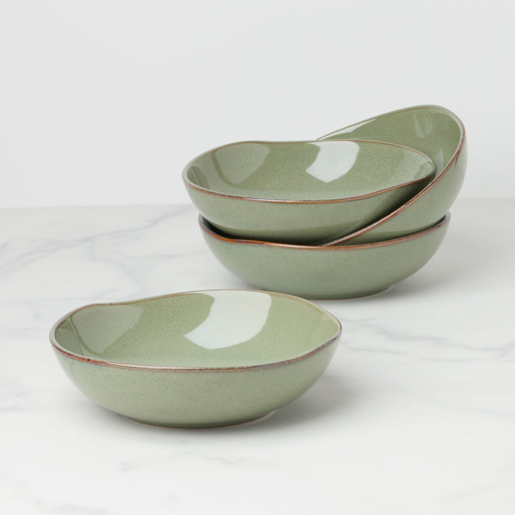 Organic Shades Sage Green Pasta Bowls, Set of 4