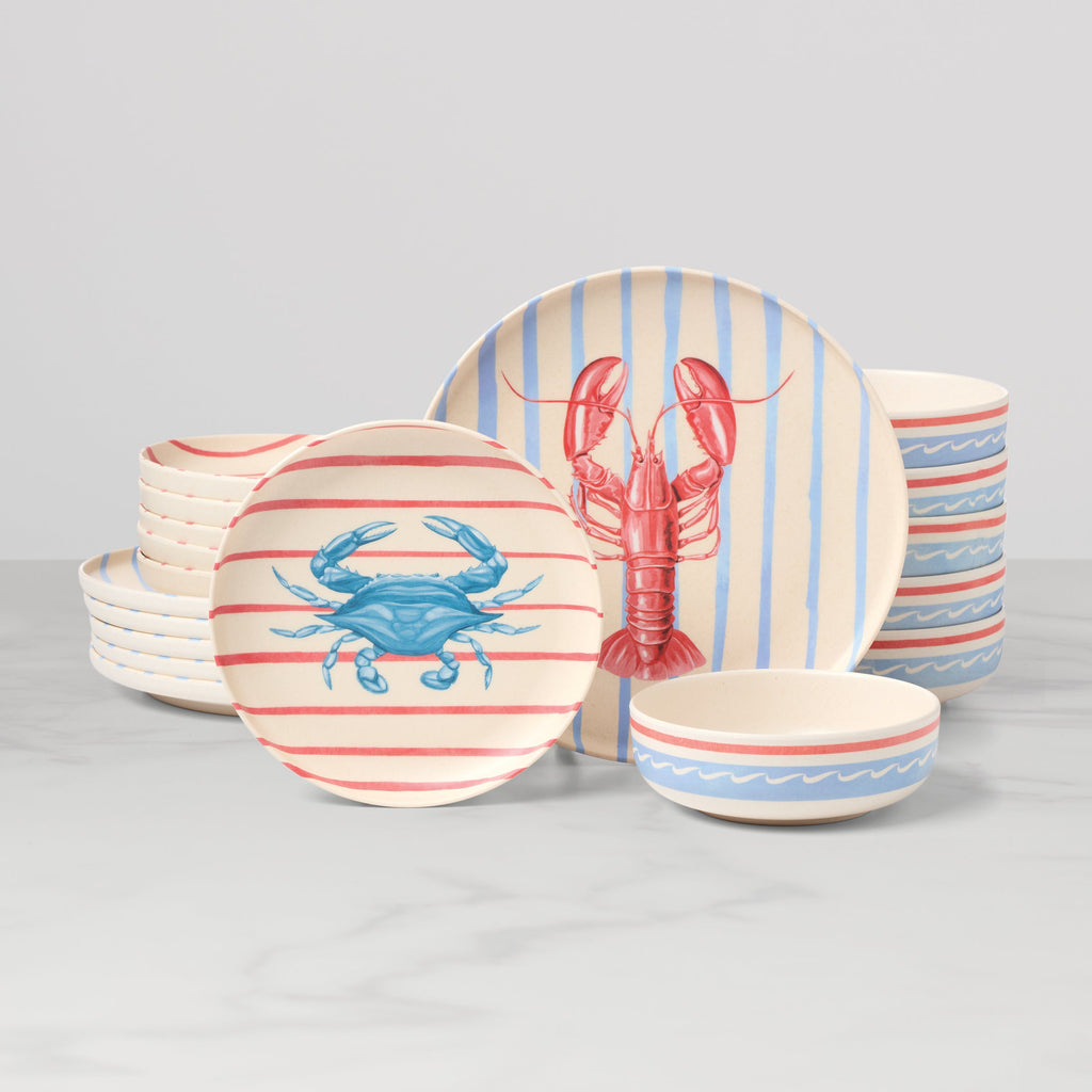 24 Seven Melamine Wharfside 18-Piece Dinnerware Set