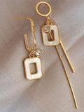 Asymmetric Square Tassel Minimalist Earrings