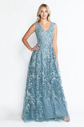 A Line Long Formal Lace Dress Lenovia 8337