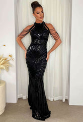 Nazz Collection Black Senseless Sequin Maxi Dress