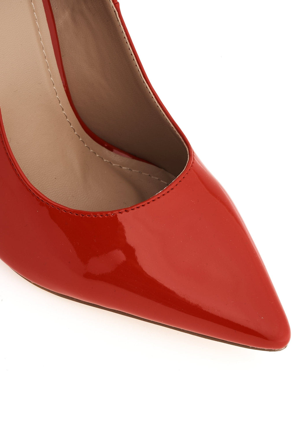 Miss Diva Red Mila High Stiletto Heel Court Shoe