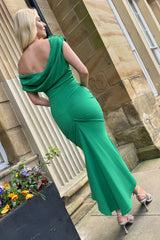 Mercury midi dress in emerald green