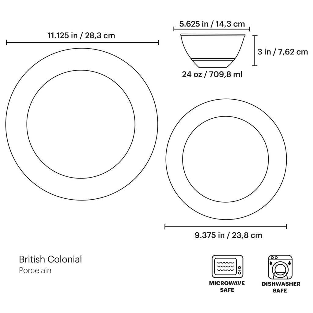 British Colonial Bamboo 12-Piece Dinnerware Set