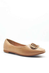 Miss Diva Vittoria Broach Detail Pumps in Nude