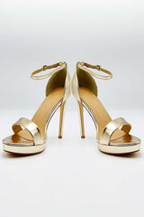 Miss Diva Ella Barely There Platform Sandal in Gold