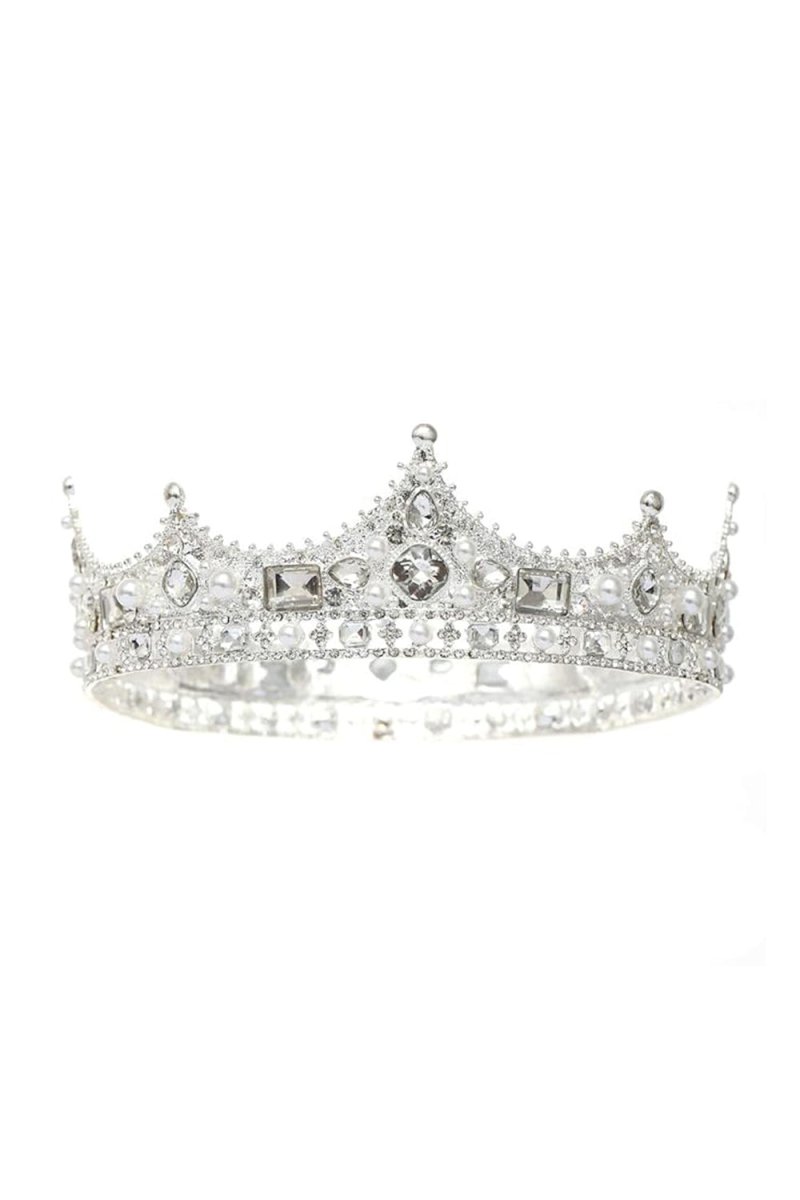 Baroque Vintage Crystal Pearl Crown
