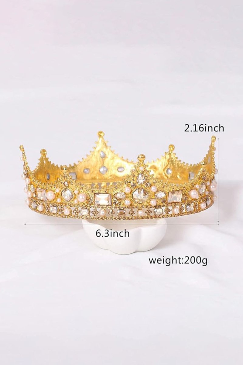 Baroque Vintage Crystal Pearl Crown