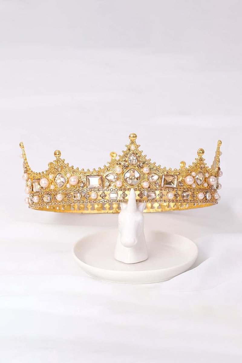 Baroque Vintage Crystal Pearl Crown