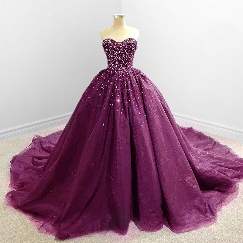 Black Sweetheart Tulle Quinceanera Dresses With Beadings