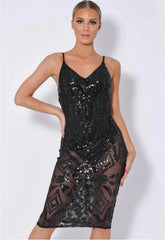 Nazz Collection Black Body On Me Midi Dress
